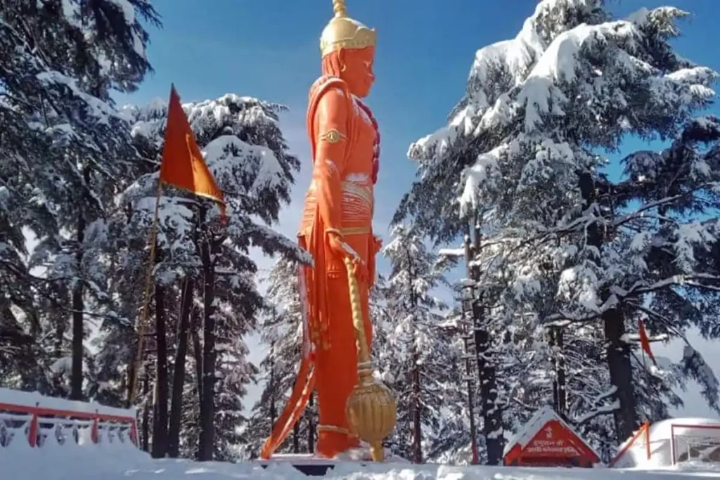 Jakhoo Hills And Jakhoo Temple In Winter 